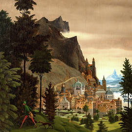 Landschaft mit Jager - Landscape with Hunter by Franz Sedlacek by Franz Sedlacek