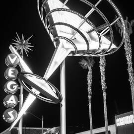 Las Vegas Oscar's Martini Glass Sign Black and White Photo by Paul Velgos