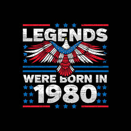 Legends Were Born in 1980 Patriotic Birthday by Flippin Sweet Gear