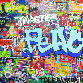 Lennon wall graffiti, Prague by Neale And Judith Clark