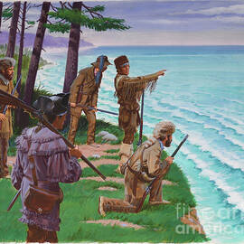 Lewis And Clark Reach The Pacific by Ed Vebell