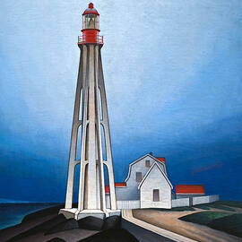 Lighthouse, Pointe-au-Pere, Father Point 1930 by Lawren Harris by Lawren Stewart Harris