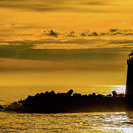 Lighthouse Santa Cruz Harbor California by Tommy Farnsworth