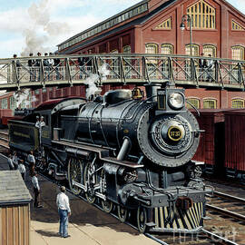 Locomotives - Pennsylvania Railroad K4s Class 4-6-2 Type Engine Number 1737 by J Craig Thorpe