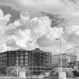 Looking Across The Rich Street Bridge Panorama Black And White by Adam Jewell