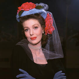 Loretta Young Glamour Seductive Pose Velvet Outfit by Silver Screen