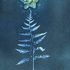Luminous Fern Beneath Golden Star by Elizabeth Reich