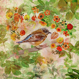 Lush Spring Bluebird by Angeles M Pomata