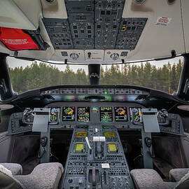 Luxury Global Jet Cockpit at Scenic Mountain Airport - Aviation Art by Dave Koch by Dave Koch - Aircraft Photography