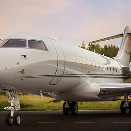 Luxury Private Jet at Sunset South Lake Tahoe by Dave Koch by Dave Koch - Aircraft Photography