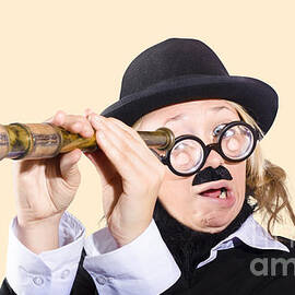 Mad scientist with telescope by Jorgo Photography