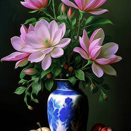 Magnolias flowers Oil Painting by Nature Oil Painting