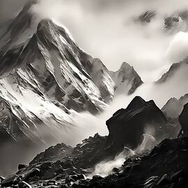 Majestic Alps in Black and White No 2 by Andre Petrov