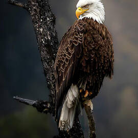 Majestic Bald Eagle on a Perch by Thomas Nay
