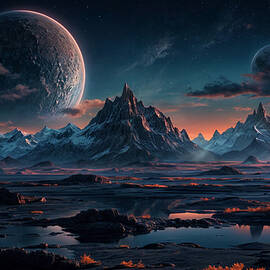 Majestic Cosmic Mountainscape by The Luxury Art Collection