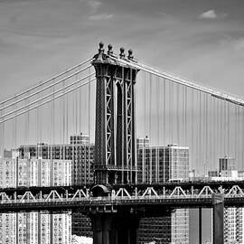 Majestic Monochrome, NYC Brooklyn Bridge by Travel Essayist
