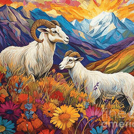 Majestic Mountain Rams by Ted Clifton