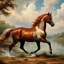 Majestic Regal Stallion Wall Art by Nature Oil Painting
