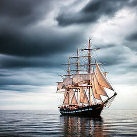 Majestic Ship Sailing at Dusk by The Luxury Art Collection