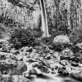 Majestic Waterfall and Rocky Stream by Bruce Block