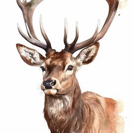 Male Deer with Antlers by Land of Dreams
