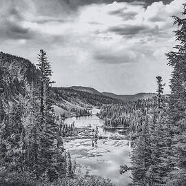 Mammoth Lakes Twin Lakes Scenic Black and White by Rebecca Herranen