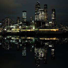 Manhattan at Night 1 by Ron Long Ltd Photography