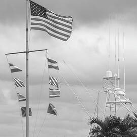 Maritime Signal Flags Jupiter Yacht Club Bw by Laura Fasulo