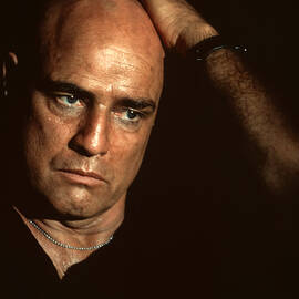 Marlon Brando as Colonel Walter E. Kurtz Apocalypse Now Serious Bald Intense Portrait Close up 1979 by Silver Screen