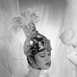 Mary Taylor Wearing a Roman Helmet by Cecil Beaton