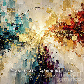 Matthew 22 37 Square Christian Art, The Greatest Commandment by Mark Lawrence