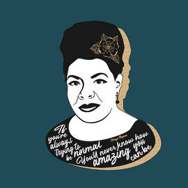 Maya Angelou Graphic Quote II - Teal by Ink Well