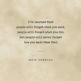 Maya Angelou Quote 01 - Typewriter quote on Old Paper - Literary Poster - Book Lover Gifts by Studio Grafiikka