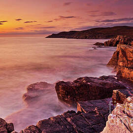 Sunset Mellon Charles coastline, Wester Ross, Scotland by Neale And Judith Clark