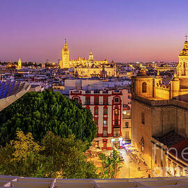 Metropol Parasol and Seville skyline Sunset, Spain by Neale And Judith Clark