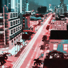 Miami Cityscape - 07 by AM FineArtPrints