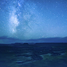 Milky Way Rising Above Canyonlands Midnight Blue Silence by Robert Niemeier