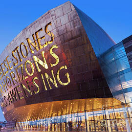 Millennium Centre at night, Cardiff Bay, South Glamorgan, Wales by Neale And Judith Clark