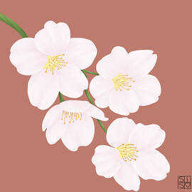 Miniimalist Cherry Blossoms by Snow Iris Studio
