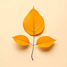 Minimalist illustration of a delicate leaf No 1 by Andre Petrov