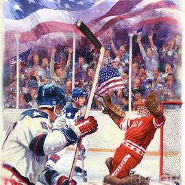 Miracle On Ice - USA Olympic Hockey Wins Over USSR by Dennis Lyall