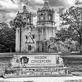 Mission Concepcion San Antonio in BW by Kelley King