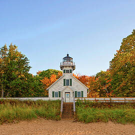 Mission Point Lighthouse in Autumn by Michael Collins