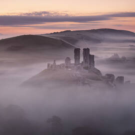 Misty Morning at Corfe Castle by Charnwood Photography Fine Art