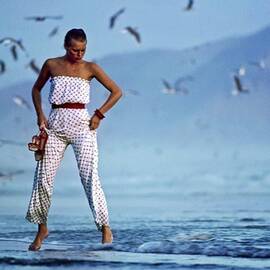 Model in a Strapless Pajama Ensemble by Jacques Malignon