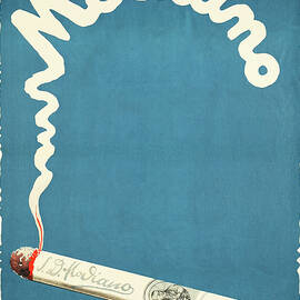 Modiano Club Specialite - vintage art deco cigarette advertisement poster - smoke by Konya Zoltan