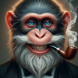 Monkey in a Tuxedo with Pipe by David Manlove