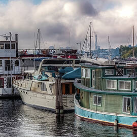 Morning Fog Lifting on Lake Union Seattle by Tommy Farnsworth