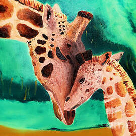Mother and Child Giraffe by Michel Cruz-Garcia