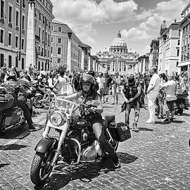 Motorcyclists  under St. Peter in Rome by Stefano Senise